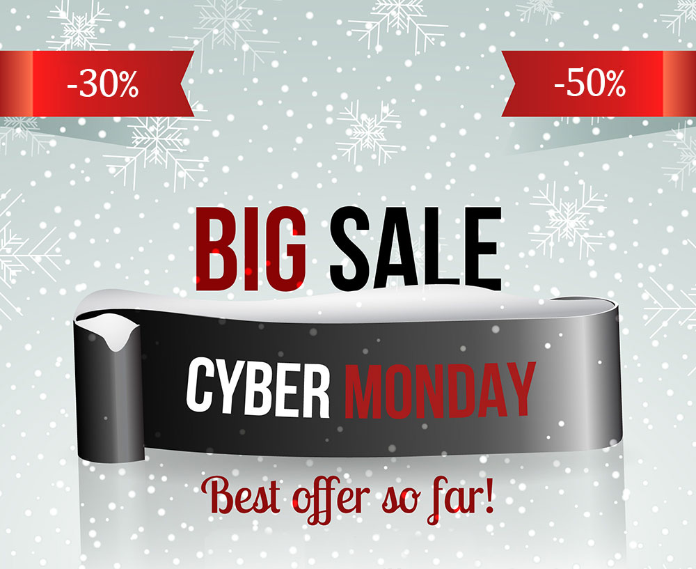 Cyber Monday Sale, up to 50% off